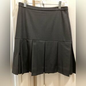 J Crew Classic Black Pleated Skirt in a superfine black wool.